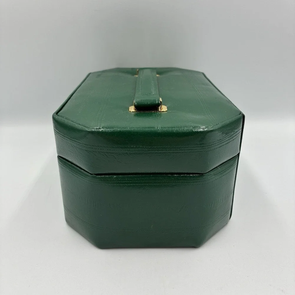 Vintage International Silver Company Travel Jewelry Box Green Color